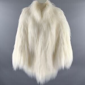 HOUSE OF FLUFF Size M White Acrylic Blend Faux Fur Coat